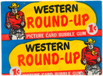 WESTERN "ROUND-UP" TOPPS GUM CARD DISPLAY BOX & UNOPENED WAX PACK.