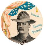 "COLONEL THEODORE ROOSEVELT" 1898 NEW YORK GOVERNOR BUTTON HAKE #3185.