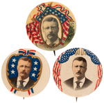 THREE 1904 ROOSEVELT PORTRAIT BUTTONS.