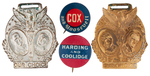 FOUR COX/ROOSEVELT AND HARDING/COOLIDGE CAMPAIGN ITEMS.