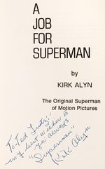 "ATOM MAN VS. SUPERMAN" LINEN-MOUNTED MOVIE SERIAL POSTER & SUPERMAN ACTOR KIRK ALYN SIGNED LOT.