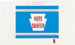 "VOTE FOR SHAFER" TOPPS WRAPPER PROOF PLUS CAMPAIGN BUTTON.