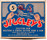 "JIGGLEYS ACTION CARD" SET WITH DISPLAY BOX & WRAPPERS.