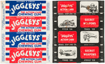 "JIGGLEYS ACTION CARD" SET WITH DISPLAY BOX & WRAPPERS.