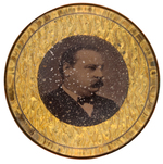 CLEVELAND GOLD FOIL ACCENTED BRIDLE ROSETTE DATED "AUG 12 '84" ON REVERSE.