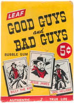 "GOOD GUYS AND BAD GUYS" LEAF UNOPENED GUM CARD WAX PACK & WRAPPER.