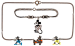 "MICKEY MOUSE" NECKLACE & MINNIE MOUSE BRACELET BY COHN & ROSENBERGER.