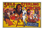 "SEILS-STERLING 4 RING CIRCUS" POSTER WITH PERFORMING CATS.