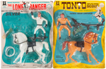 LONE RANGER & TONTO MULTIPLE TOYMAKERS CARDED FIGURE SET PAIR.