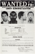 OVERSIZED "WANTED BY THE F.B.I. LEROY ELDRIDGE CLEAVER" BLACK PANTHER POSTER.