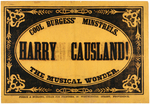 "HARRY CAUSLAND! THE MUSICAL WONDER" LINEN-MOUNTED MINSTREL TROUPE POSTER.