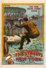 "THE STREETS OF NEW YORK" SILENT FILM MOVIE POSTER.