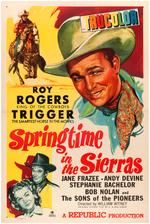 ROY ROGERS "SPRINGTIME IN THE SIERRAS" LINEN-MOUNTED MOVIE POSTER.