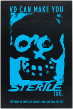 1960s COUNTERCULTURE STD AWARENESS "VD CAN MAKE YOU STERILE TOO" POSTER.