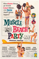 FRANKIE AVALON & ANNETTE FUNICELLO "MUSCLE BEACH PARTY" MOVIE POSTER.