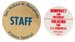 PAIR OF SCARCE HUMPHREY BUTTONS INCLUDING "STAFF" BADGE AND COATTAIL.