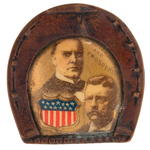 "PROTECTION AND PROSPERITY" McKINLEY/ROOSEVELT 1900 JUGATE IN HORSESHOE SHELL.