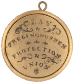 "HENRY CLAY" BRASS SHELL PENDANT DeWITT 1844-46.