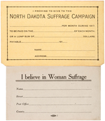 GROUP OF THREE PIECES OF NORTH DAKOTA WOMEN'S SUFFRAGE EPHEMERA.