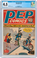 "PEP COMICS" #55 DECEMBER 1945 CGC 4.5 VG+.