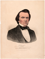 STEPHEN A. DOUGLAS HAND COLOR PORTRAIT LITHO BY CURRIER AND IVES.