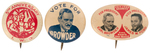 COMMUNIST PARTY TRIO OF LITHO BUTTONS INCLUDING BROWDER/FORD JUGATE AND "5TH ANNIVERSARY IWO."