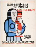 "GUGENHEIM MUSEUM EXHIBITION" PHILADELPHIA MUSEUM OF ART WINDOW CARD.