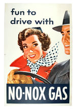 "FUN TO DRIVE WITH NO-NOX GAS" LINEN MOUNTED POSTER.