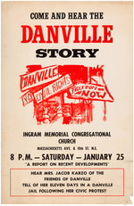 "COME AND HEAR THE DANVILLE STORY" GRAPHIC CIVIL RIGHTS POSTER.