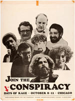 "JOIN THE CONSPIRACY DAYS OF RAGE" POSTER WITH IMAGES OF THE CHICAGO 8.