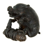 BOAR FIGURAL BRASS PAPERWEIGHT.