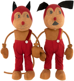 "AESOP'S FABLES MOVIE DOLLS" RARE CARTOON DOLL PAIR.