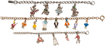 SNOW WHITE AND THE SEVEN DWARFS/CINDERELLA/ALICE IN WONDERLAND CHARM BRACELET TRIO.