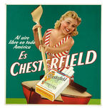 SPANISH CHESTERFIELD CIGARETTE STANDEE.