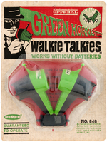 "OFFICIAL GREEN HORNET WALKIE TALKIES" CARDED SET.