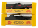 AURORA BATMAN'S BATMOBILE & GREEN HORNET'S BLACK BEAUTY BOXED SLOT CAR PAIR.