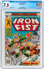 "IRON FIST" #14 AUGUST 1977 CGC 7.5 VF- (FIRST SABRETOOTH).