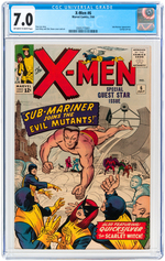 "X-MEN" #6 JULY 1964 CGC 7.0 FINE/VF.