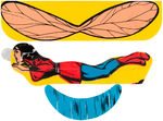 "MARVEL FLYERS" TOPPS SUPERHERO GLIDERS WITH DISPLAY BOX.