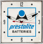 "PRESTOLITE BATTERIES" ADVERTISING CLOCK.