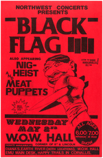 THREE BLACK FLAG CONCERT POSTERS FROM EUGENE, OREGON SHOWS.