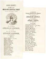 PAIR OF 1864 LINCOLN/JOHNSON BALLOTS FROM OHIO COUNTIES.