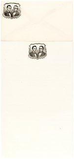 1860 LINCOLN/HAMLIN JUGATE CAMPAIGN COVER AND STATIONERY SHEET.