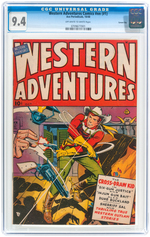 "WESTERN ADVENTURES COMICS" #NN (#1) OCTOBER 1948 CGC 9.4 NM CARSON CITY PEDIGREE.