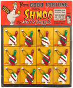 "SHMOO MYSTIC PUZZLE" KEYCHAINS STORE DISPLAY & CARDED EXAMPLE.