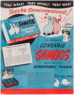 "SHMOO SHMOOTOMIC POWER" BOXED MAGNETIC FIGURE SETS & PROMOTIONAL SALES SHEET.