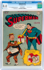 "SUPERMAN" #37 NOVEMBER-DECEMBER 1945 CGC 8.0 VF.