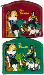 "THE SHMOO" COIN PURSE PAIR & PROMOTIONAL FLYER.