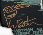 TEENAGE MUTANT NINJA TURTLES PEAVEY GUITAR SIGNED/SKETCHED BY KEVIN EASTMAN (SDCC 2014 EXCLUSIVE).