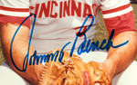 JOHNNY BENCH SIGNED PHOTO WITH BAT & BALL.